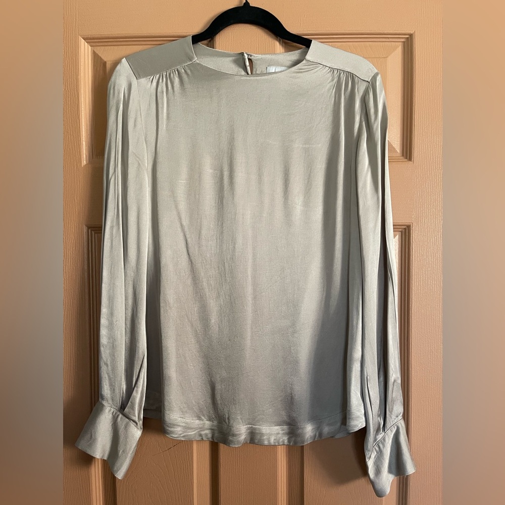 Satin blouse.